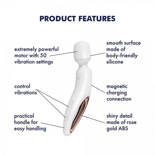 Wibrator różdżka Wand-erland White/Rosegold Satisfyer