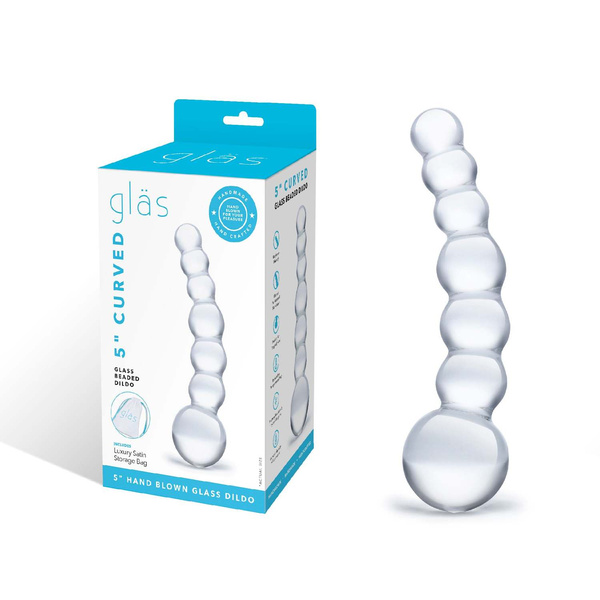 Glas - Curved Glass Beaded Dildo
