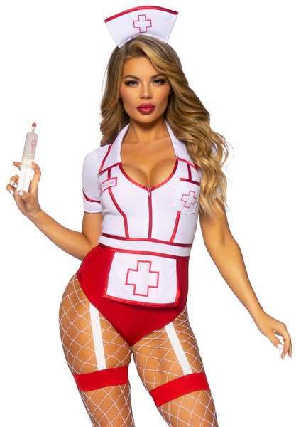 Leg Avenue Nurse Feelgood Bodysuit Red S