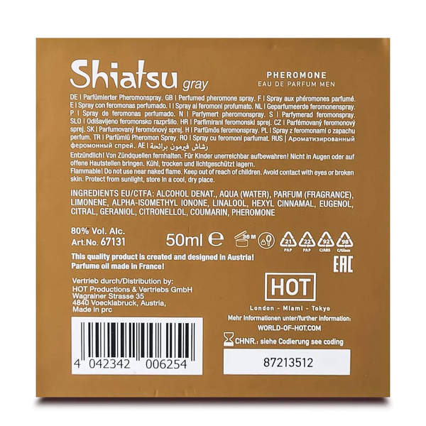 Pheromon Fragrance Man Grey 50ml Shiatsu