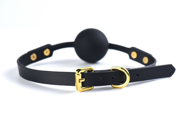 Silikonowy Knebel Ze Skórzanym Zapięciem Upko Silicone Solid Medium Ball Gag UPKO