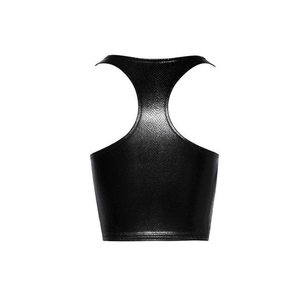 Top F275 Snake Wetlook With Front Zipper S Noir Handmade