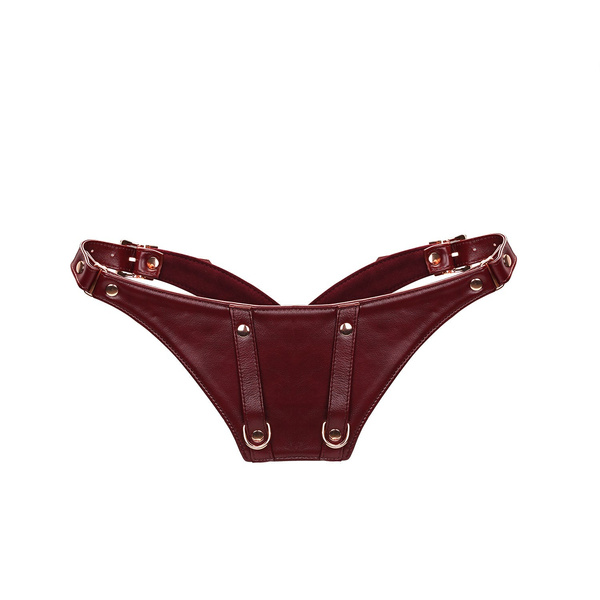 Liebe Seele Wine Red Delux Strap on Forced Orgasm Harness Belt