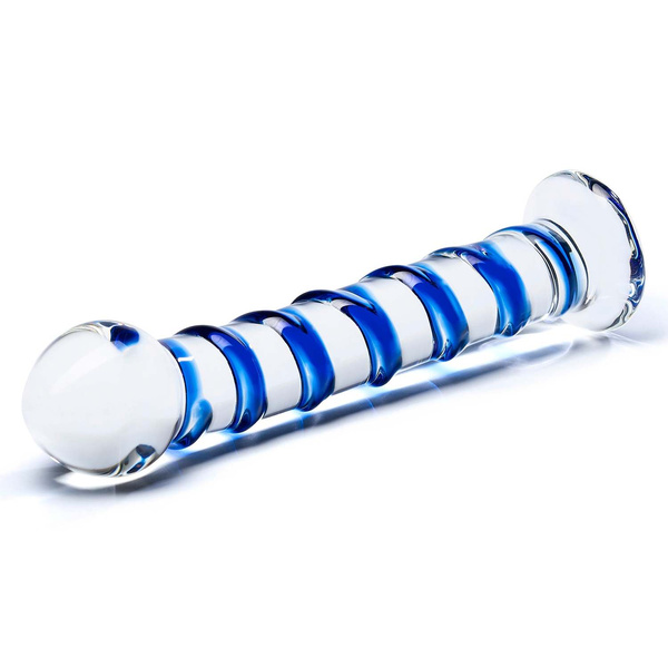 Glas - Blue Spiral Glass Dildo