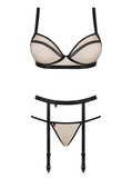Beige Set with Garter Belt Nudelia Nude S/M Obsessive
