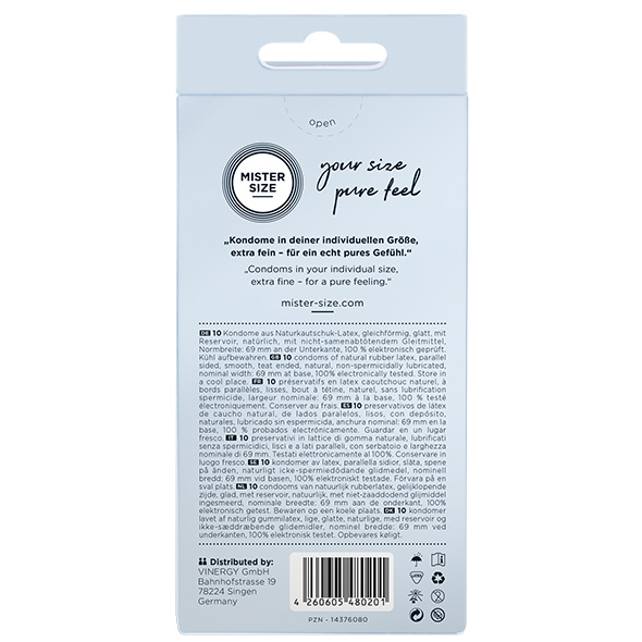 Condoms 69 Mm 10 Pieces Mister.Size