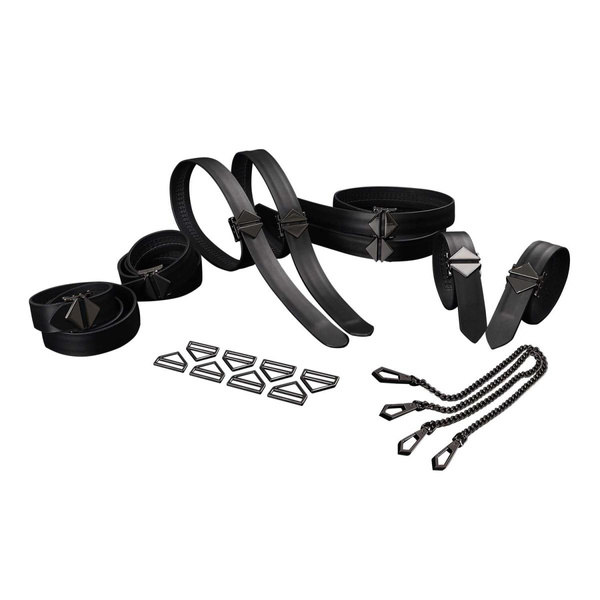 Zestaw Do Krępowania 8-Bondage-Straps Restraint Set Black LOCKINK