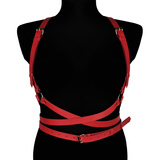 Leather harness Noemi red