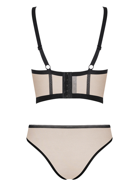 Beige, Shiny Top with Nudelia Nude Panties L/XL Obsessive