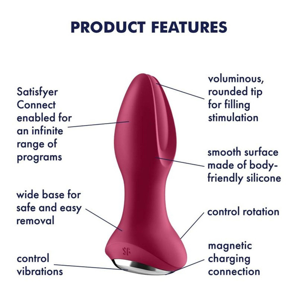 Rotacyjny korek analny Rotator Plug 2 Connect App Violet Satisfyer