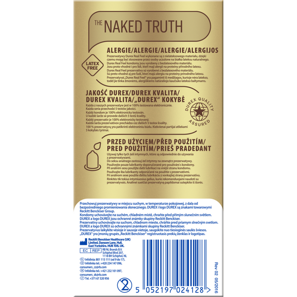 Prezerwatywy Nielateksowe Dla Naturalnych Doznań Real Feel 10 Szt. Durex