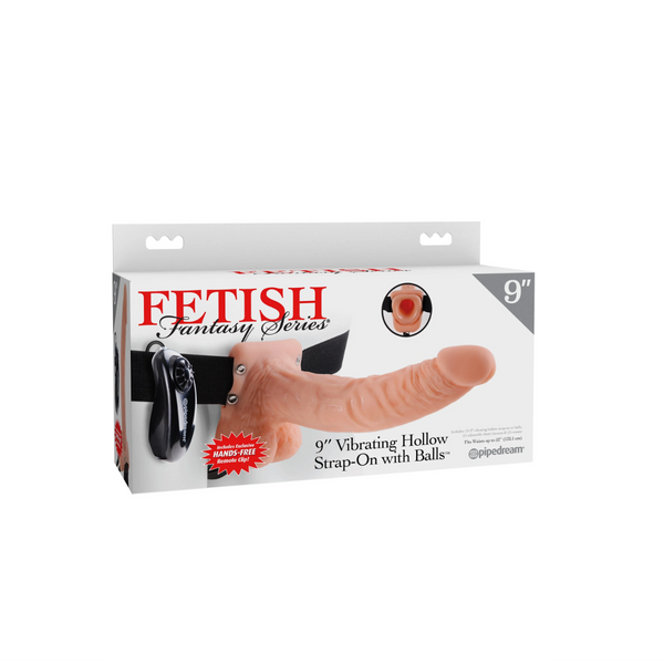 Uprząż Fetish Fantasy Series 9" Vibrating Hollow Strap-On Pipedream