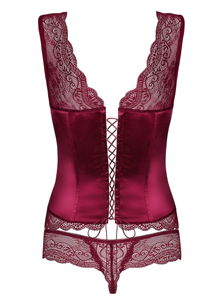 Miamor Gorset Bordowy L/Xl Obsessive