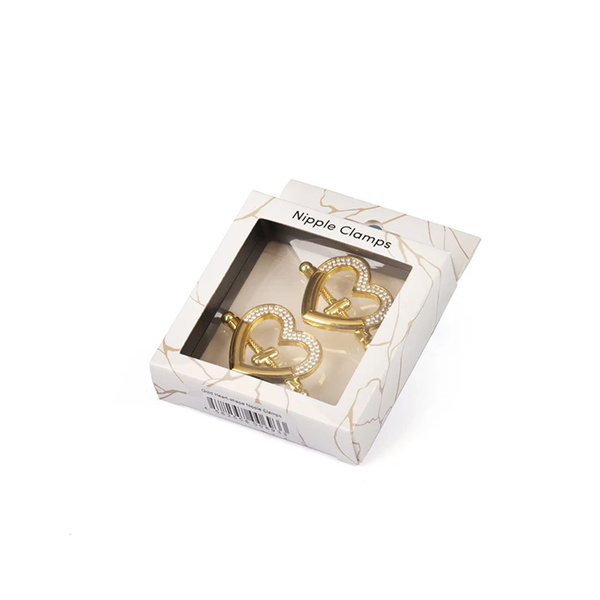 Heart-shaped Nipple Clamps with Rhinestones Liebe Seele