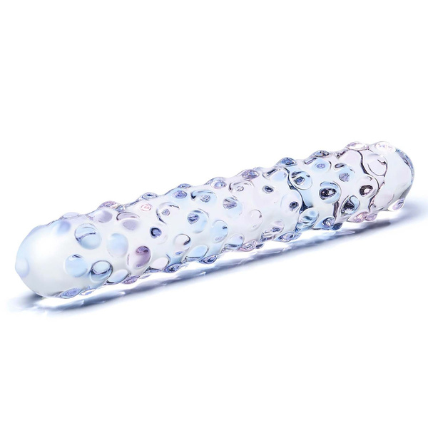Szklane Dildo Z Kolorowymi Wypustkami Purple Rose Nubby S Dildo Glas