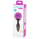 Wibrująca Zatyczka Z Ogonkiem I Kryształkiem Vibrating Butt Plug Black Medium Happy Rabbit
