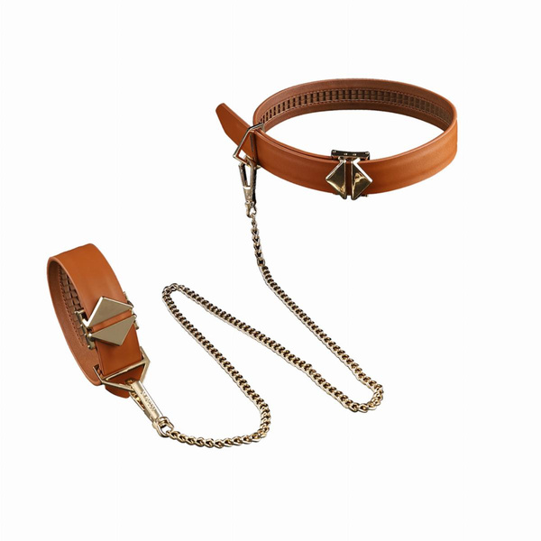 Zestaw Bdsm Bondage & Restraint Set Brown LOCKINK