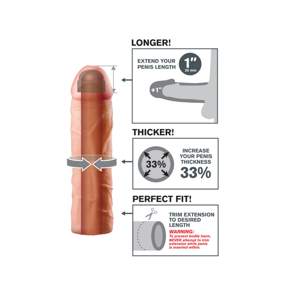 Nakładka Na Penisa Fantasy X-Tensions Perfect 1" Extension Light Pipedream