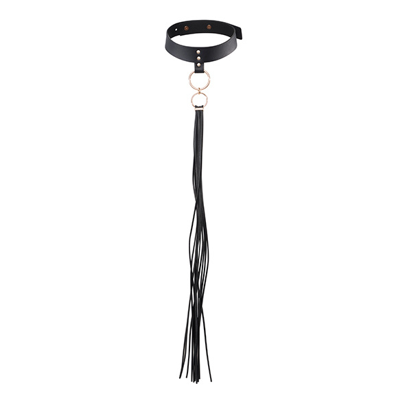 Obróżka z chwostem MAZE Tassel Choker Black Bijoux Indiscrets