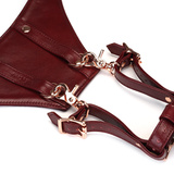 Liebe Seele Wine Red Delux Strap on Forced Orgasm Harness Belt