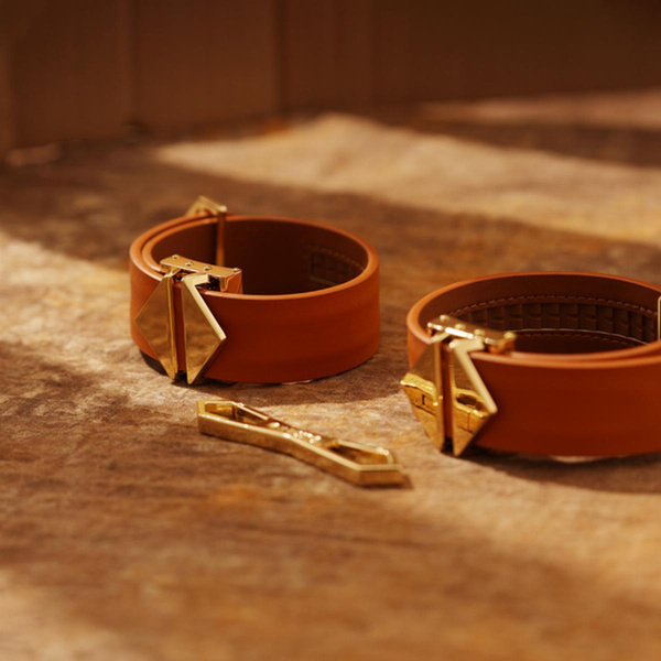 Kajdanki Ankle And Wrist Cuffs Set Brown LOCKINK