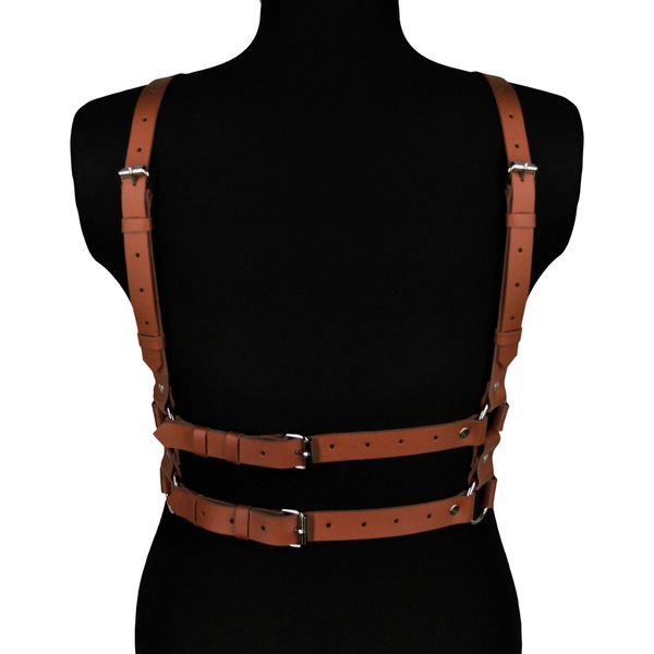 Leather harness  Salma brown