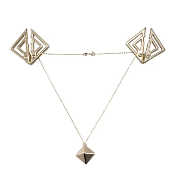 LOCKINK Nipple Clamps with Heavy Pendant Gold