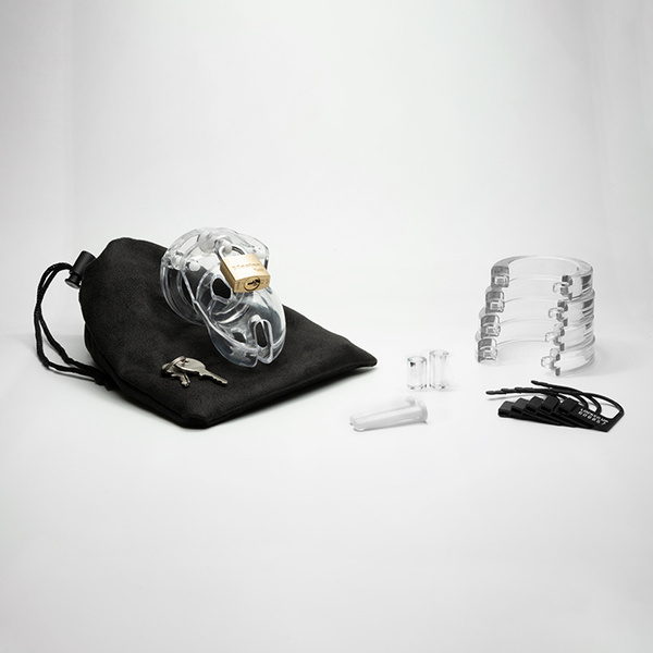 Poliwęglanowy Pas Cnoty Mr Stubb Chastity Cage Clear CB-X