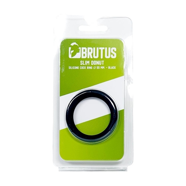 Brutus Slim Donut Silicone Cock Ring Black 55 mm