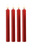 Teasing Wax Candles Large 4-Pack Red - Czerwony Zestaw Długich Świec Do Bdsm Ouch! by Shots