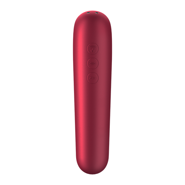 Stymulator łechtaczki z wibratorem Dual Love Red Satisfayer