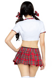 Miss Prep School Student Costume Top And Skirt XS Leg Avenue