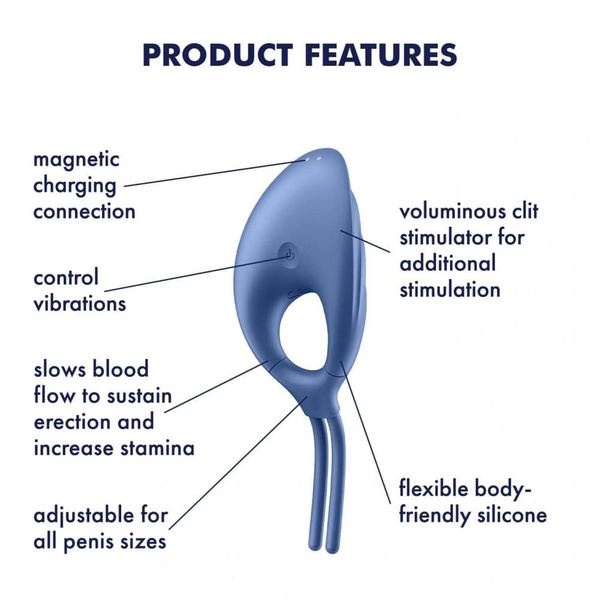 Vibrating Cock Ring Swordsman Blue Satisfyer