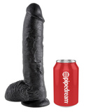 10' Cock With Balls Black Dildo Z Jądrami Czarne 25 Cm King Cock