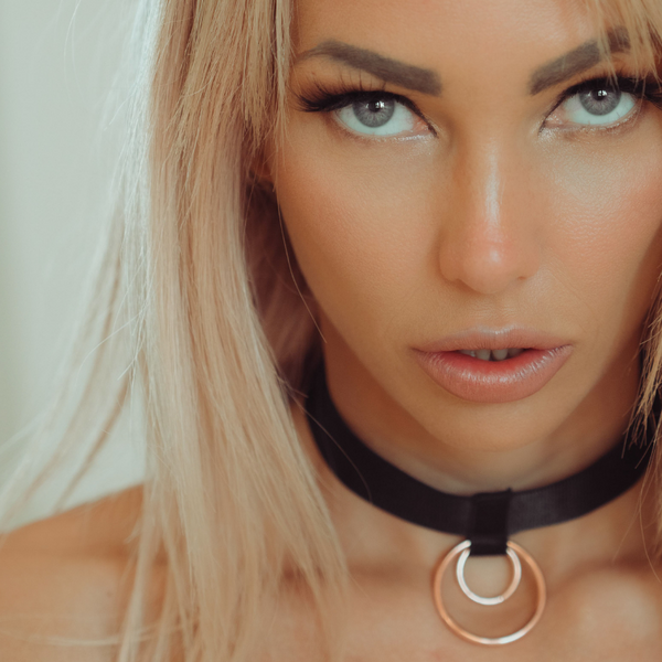 Obróżka 1-Strap Collar Black/Rose Gold Kinky Diva