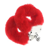 Kajdanki Heavy-Duty Fluffy Handcuffs Red Ouch!