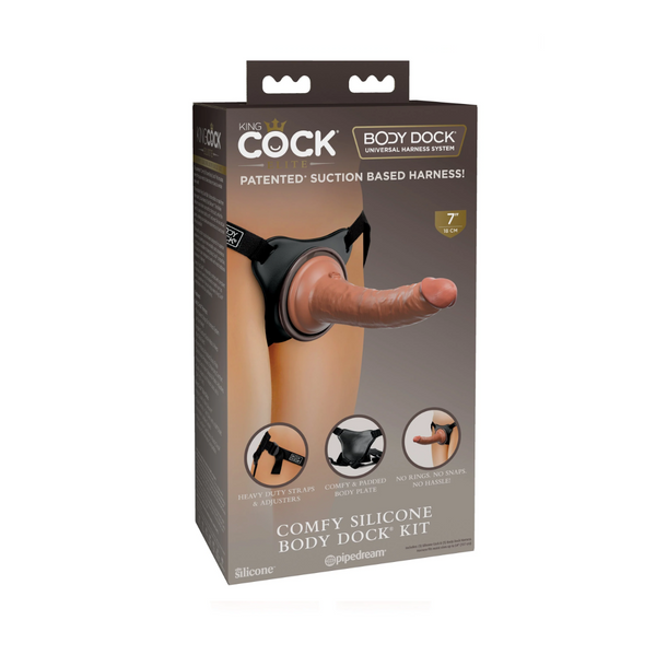 Uprząż Z Dildo King Cock Elite Comfy Silicone Body Dock Kit Pipedream