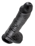 10' Cock With Balls Black Dildo Z Jądrami Czarne 25 Cm King Cock