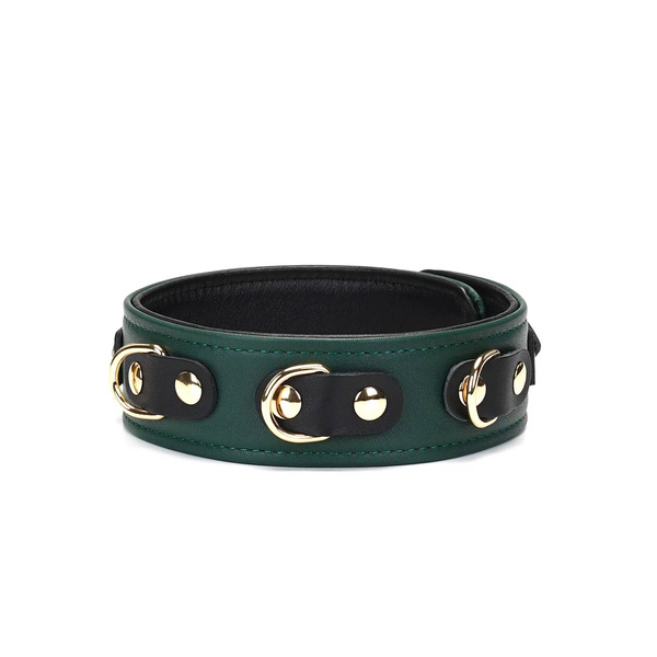 Mossy Chic Leather Collar with Leash Liebe Seele
