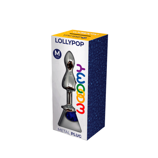 Korek analny Lollypop Double Ball Metal Plug M Blue Wooomy
