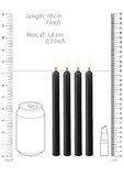 Teasing Wax Candles Large 4-Pack Black - Czarny Zestaw Długich Świec Do Bdsm Ouch! by Shots