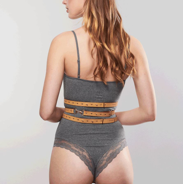 Pas na talię Maze Wide Belt Brown Bijoux Indiscrets