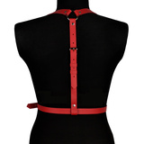 Leather harness Melisa red