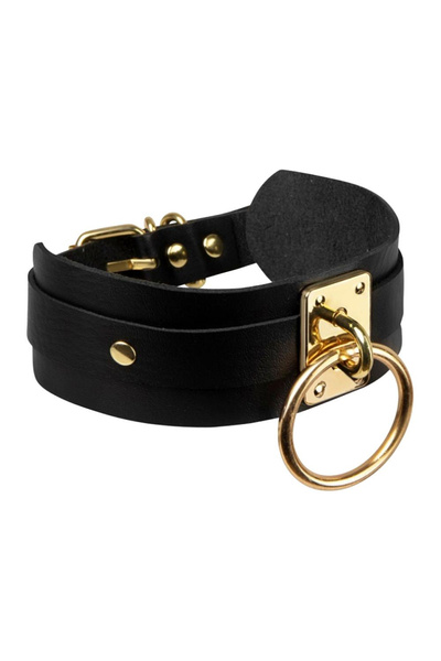 O-Ring Collar Black/Gold Kinky Diva