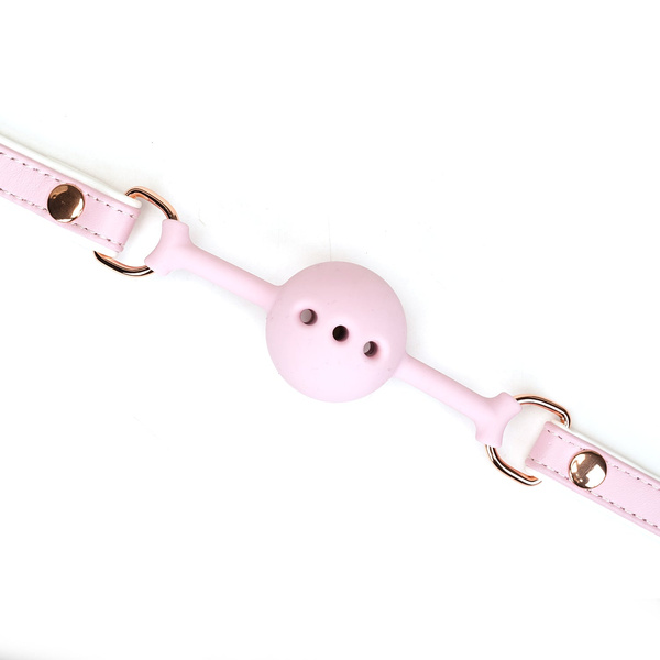 Knebel White & Pink Fairy Goat Leather Ball Gag Liebe Seele