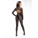 Kombinezon F299 Enigma lace catsuit L Noir Handmade