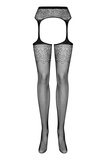 S207 Garter Stockings Czarne S/M/L Obsessive