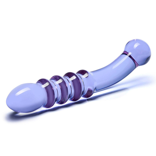 Fioletowe Żebrowane Szklane Dildo Purple Rain Ribbed S Dildo Glas