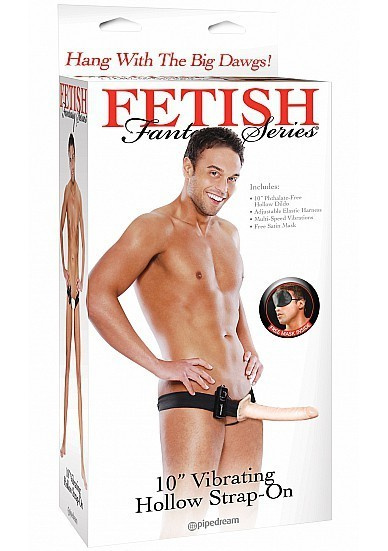 Fetish 10' Vibrating Hollow Strap-On Flesh Flesh-Colored 25Cm Shots Media