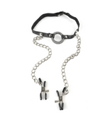 Zaciski Na Sutki Fetish Fantasy Series O-Ring Gag Nipple Clamps Pipedream